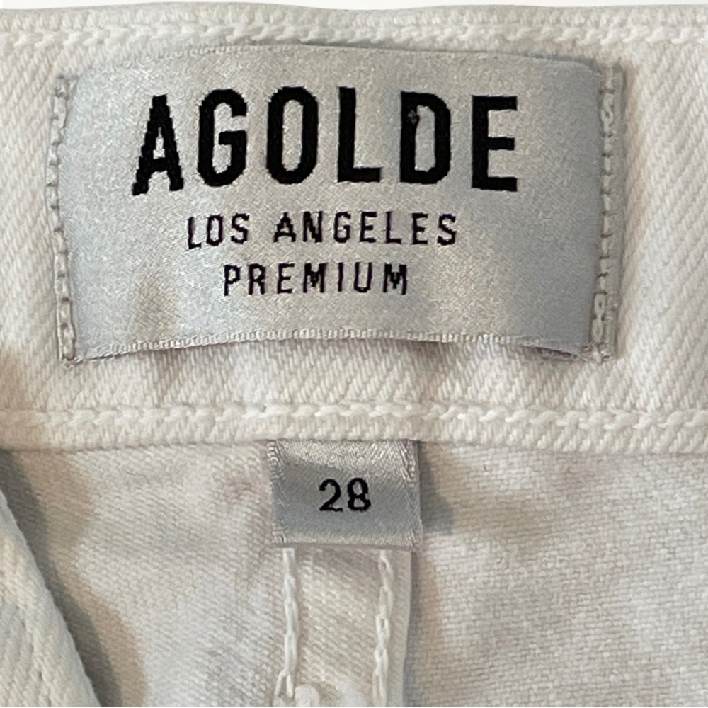 AGOLDE Nico High Rise Slim Fit Jeans in Blurred White Size 28 - Picture 9 of 12